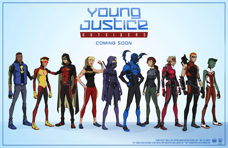 Image: DC. From left to right: Static, Kid Flash, Robin, Wonder Girl, Spoiler, Blue Beetle, Thirteen, Arrowette, Arsenal and Beast Boy.